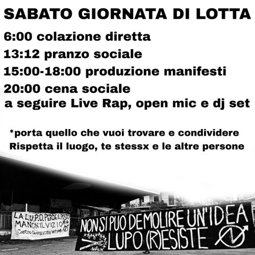 SABATO GIORNATA DI LOTTA