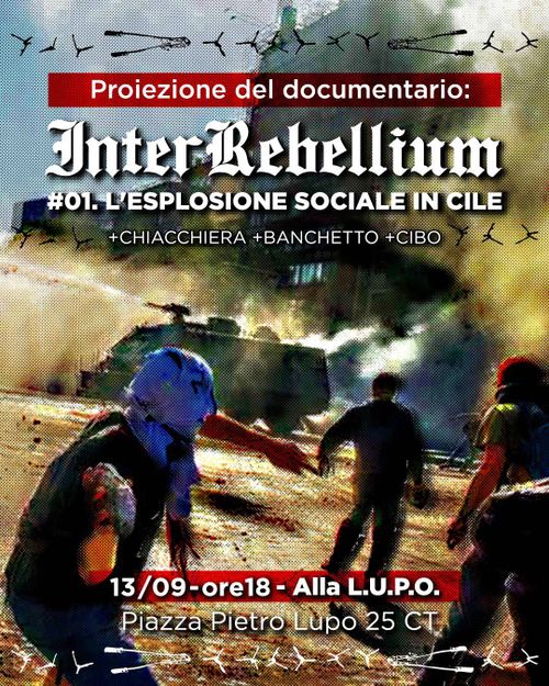 proiezione del documentario INTER_REBELLIUM l'esplosione sociale in cile