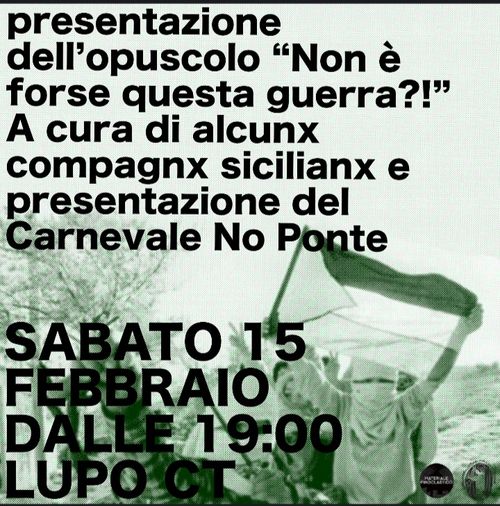 presentazione dell'opuscolo NON È FORSE QUESTA GUERRA!?