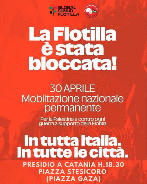 Presidio a sostegno della flottilla