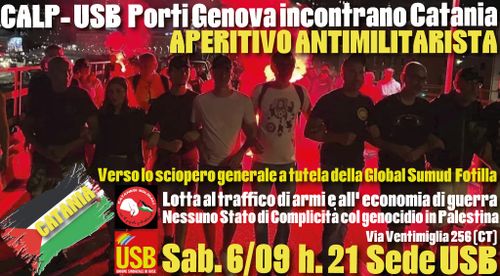 CALP-USB PortiGenova incontrano Catania: Aperitivo Antimilitarista