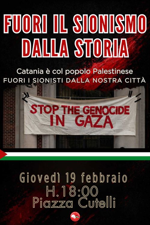 FUORI I SIONISTI DA CATANIA FUORI IL SIONISMO DALLA STORIA