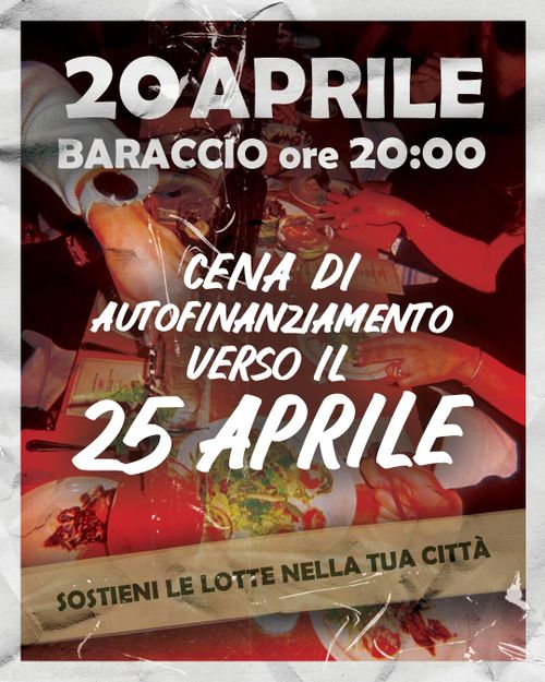 CENA AUTOFINANZIAMENTO   verso il 25  aprile 