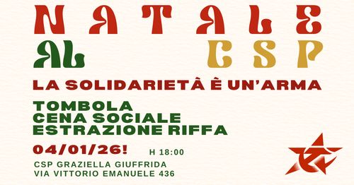 NATALE AL CSP: La solidarietà è un'arma
