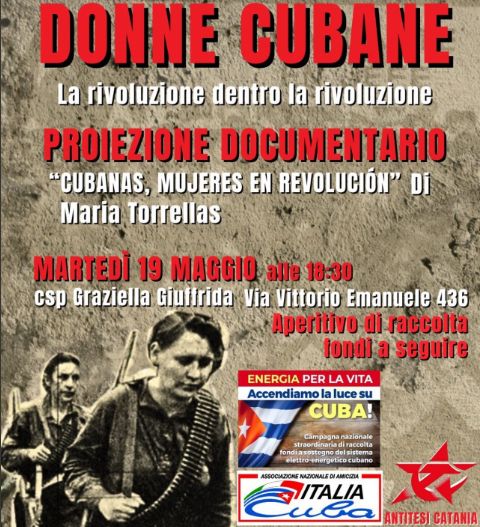 DONNE CUBANE, Proiezione del documentario “Cubanas, mujeres en Revolución” di María Torrellas.