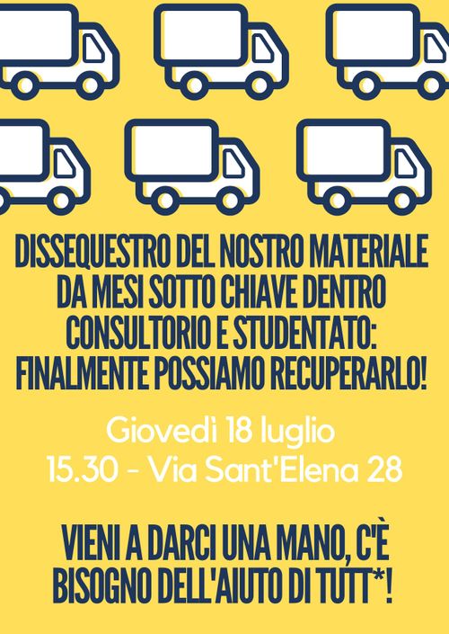RECUPERO MATERIALE DAL CONSULTORIO E STUDENTATO