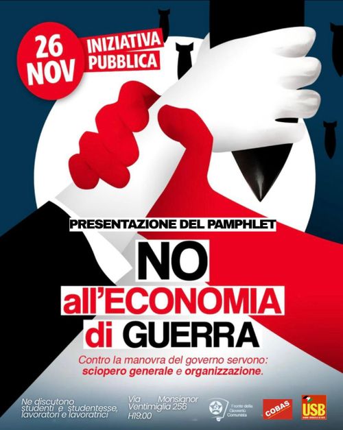 Presentazione panplhet NO ALL'ECONOMIA DI GUERRA